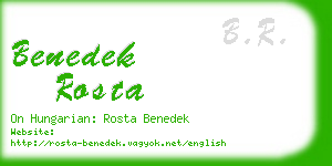 benedek rosta business card